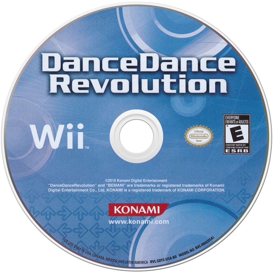 Dance Dance Revolution disc cover art for Nintendo Wii (Wii) video game 