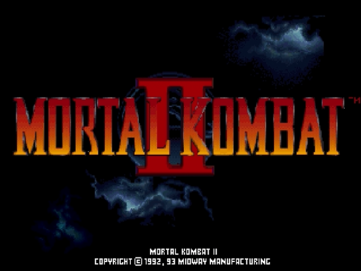 Mortal Kombat II title screen art for Sega Saturn SS video game