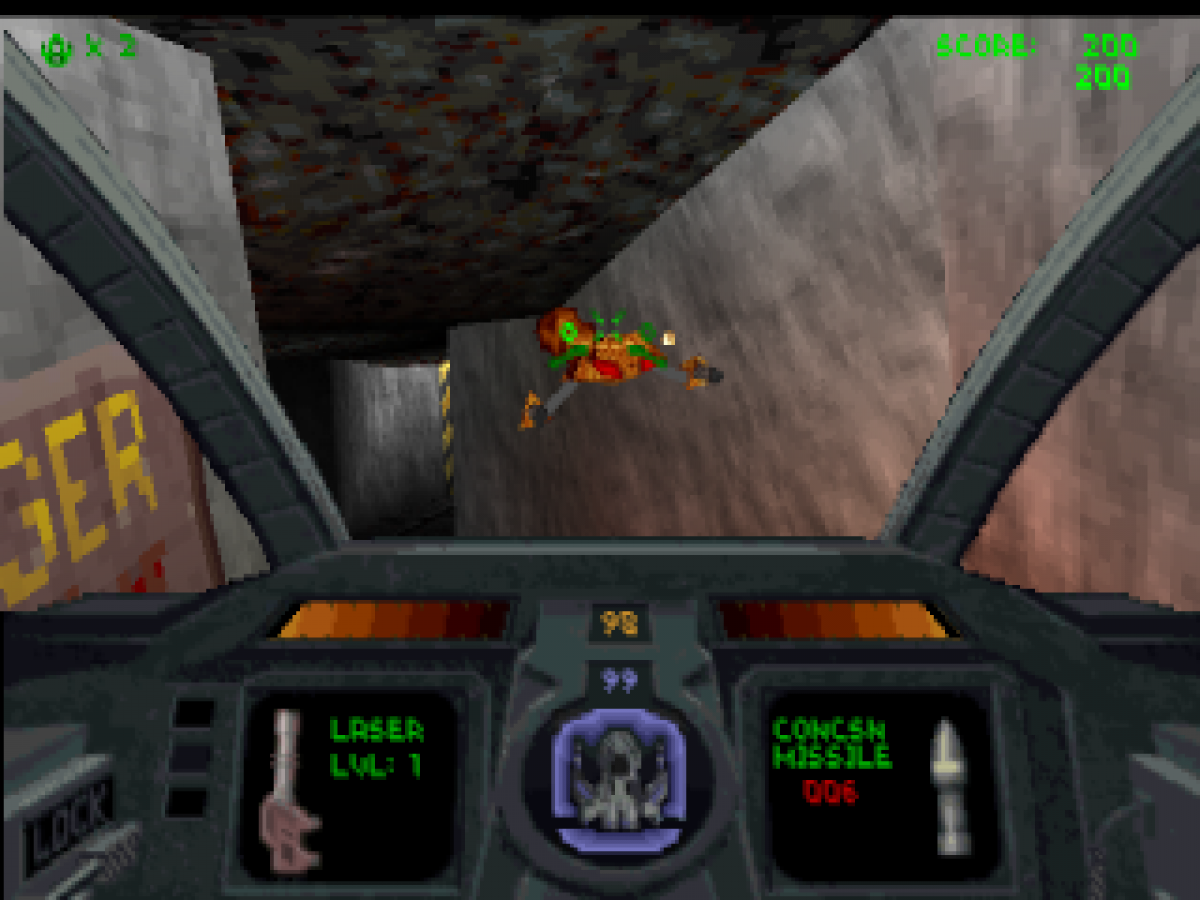 Descent PlayStation 1 PS1 first-person shooter video game featuring intense 3D space combat maze-like underground environments futuristic spacecraft enemy robots powerful weapons challenging levels exploration and classic PlayStation 1 PS1 gameplay collectible retro gaming appeal gameplay