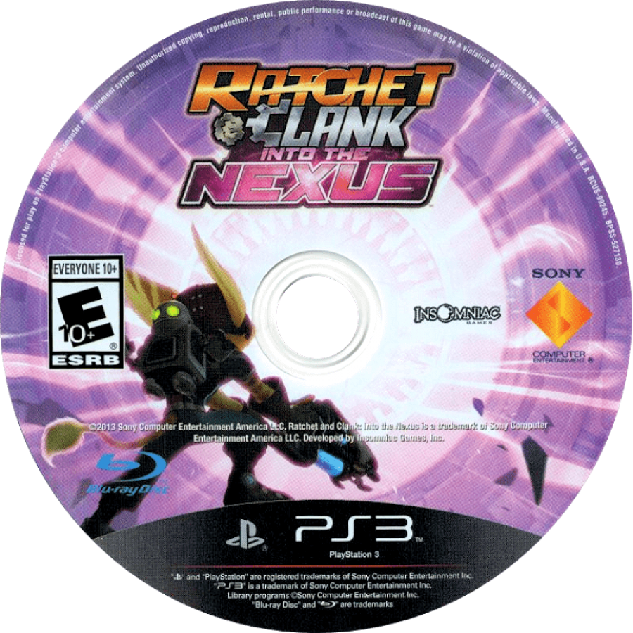 Ratchet and Clank Into the Nexus disc for PlayStation 3 PS3 video game