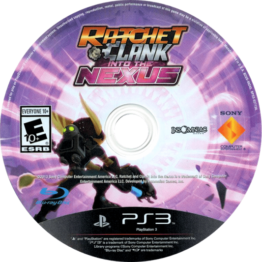 Ratchet and Clank Into the Nexus disc for PlayStation 3 PS3 video game