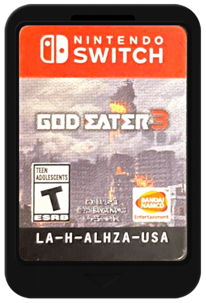 God Eater 3 cartridge art for the Nintendo Switch (NS) video game