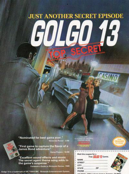 Golgo 13: Top Secret Episode advert for Nintendo Entertainment System (NES) retro video game 