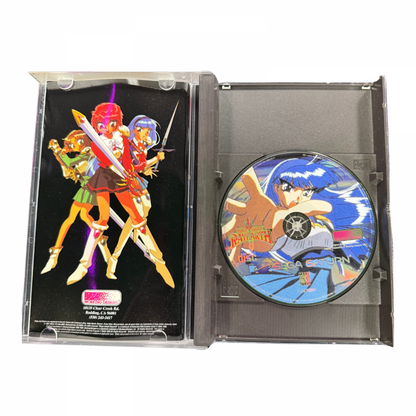 Magic Knight Rayearth Sega Saturn action RPG anime based fantasy adventure CLAMP storyline real time combat exploration magic attacks Working Designs localization colorful Japanese RPG retro gaming Sega Saturn software video game title inside of case 