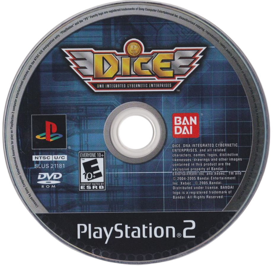 DICE DNA Integrated Cybernetic Enterprises PS2 PlayStation 2 sci fi action adventure game retro video game disc
