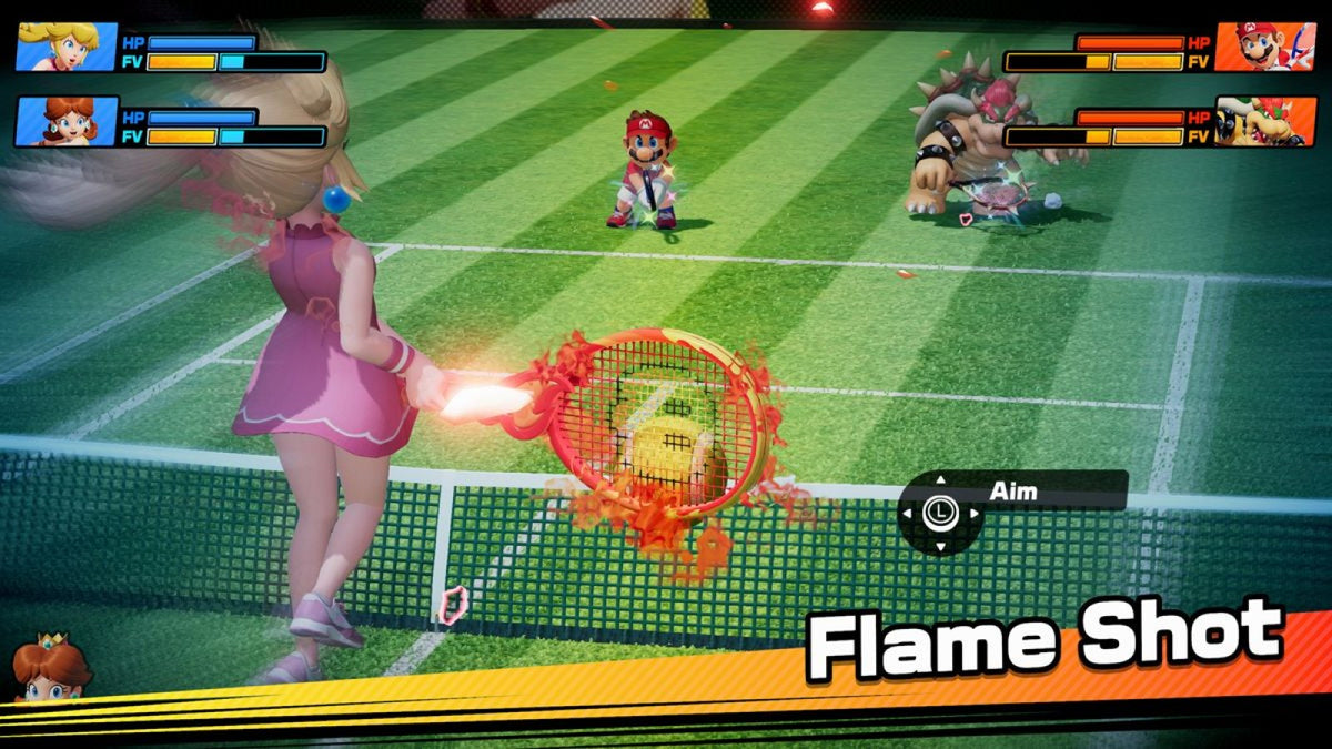Mario Tennis Fever Nintendo Switch 2 NS2 video game featuring arcade tennis gameplay Mario characters competitive matches tennis rallies power shots special moves colorful courts multiplayer action and classic Nintendo Switch 2 sports gameplay retro video game collection collectible gaming appeal gameplay
