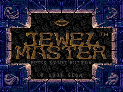 Jewel Master Sega Genesis GEN for retro video game enthusiasts featuring action platforming gameplay fantasy adventure magical ring powers elemental abilities challenging stages mythological enemies classic 16 bit action and collectible gaming appeal gameplay 