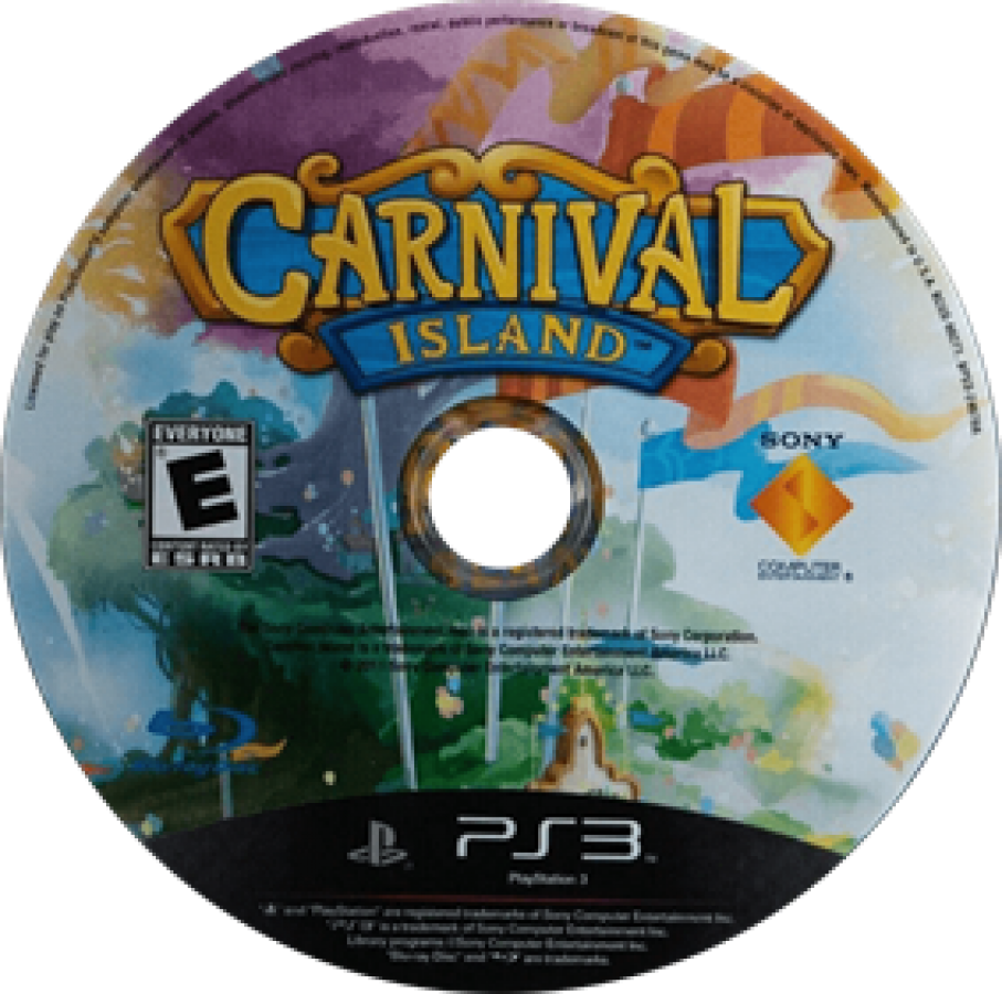 Carnival Island PlayStation 3 PS3 for family friendly party game fans featuring colorful carnival attractions arcade mini games amusement park environments fun challenges motion controlled gameplay multiplayer activities and entertaining carnival themed action collectible Sony PlayStation gaming appeal disc