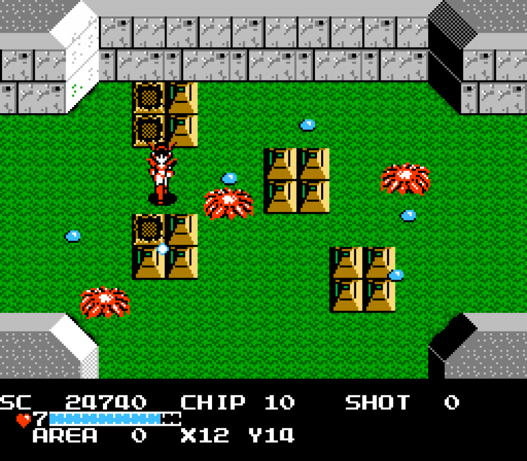 The Guardian Legend Nintendo Entertainment System NES for action adventure video game fans featuring sci fi exploration top down shooting side scrolling combat challenging enemies maze like environments power ups boss battles and classic Nintendo gameplay collectible gaming appeal gameplay