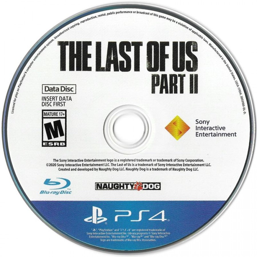 The Last of Us: Part II – PlayStation 4 (PS4) video game data disc, action-adventure survival.