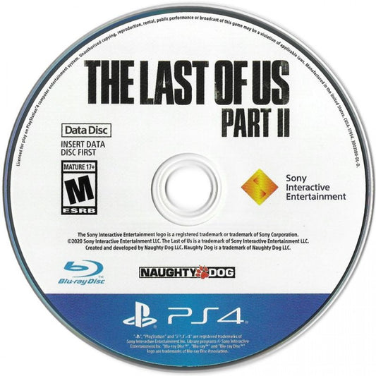 The Last of Us: Part II – PlayStation 4 (PS4) video game data disc, action-adventure survival.