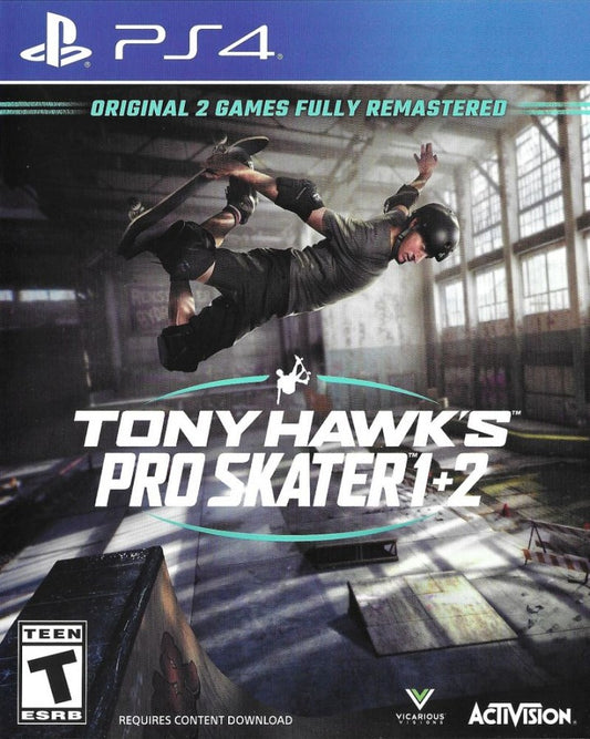 Tony Hawk's: Pro Skater 1+2 cover art for Playstation 4 (PS4) video game