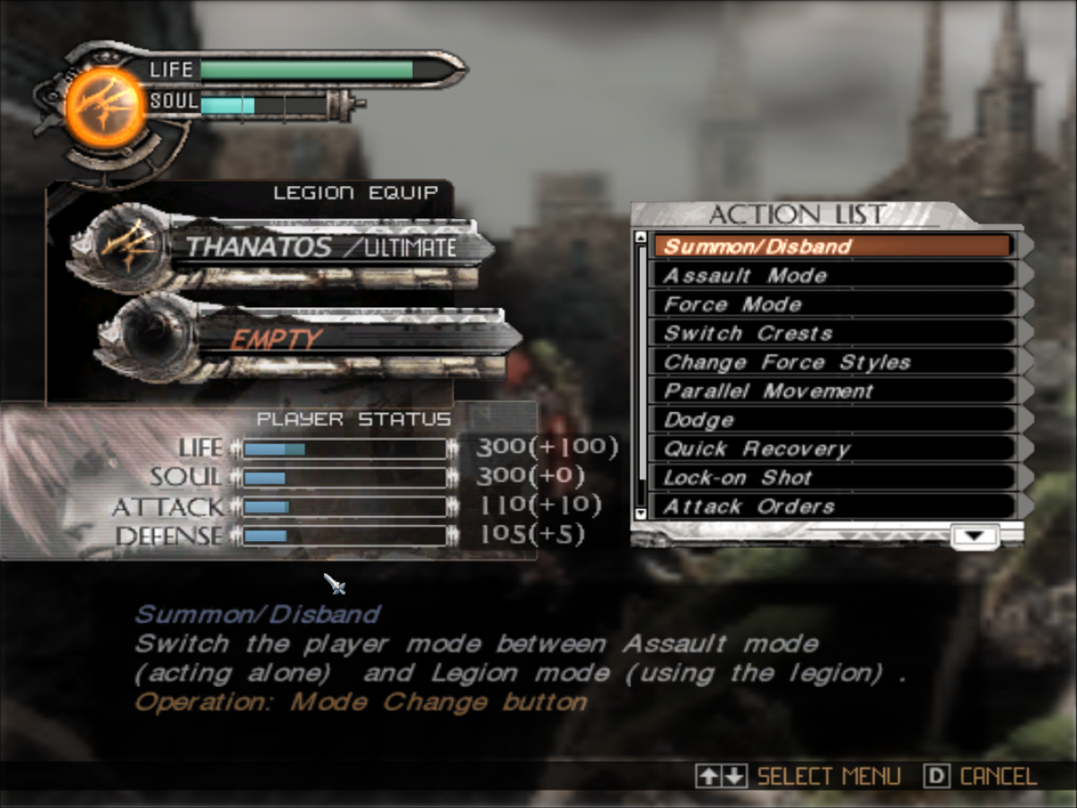 Chaos Legion for PlayStation 2 with dark fantasy action and strategic combat gameplay theme gameplay