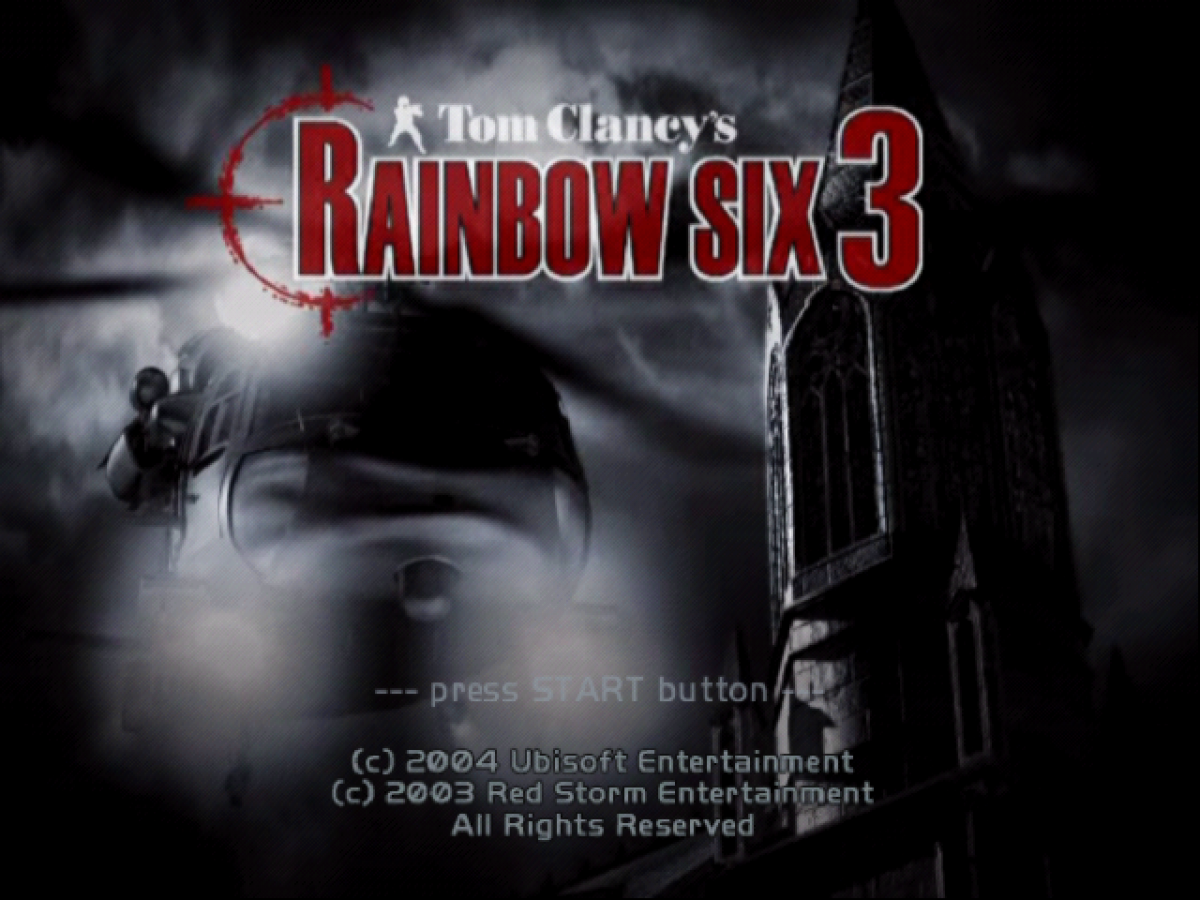 Tom Clancy's Rainbow Six 3 – PlayStation 2 (PS2) video game title screen, tactical shooter.