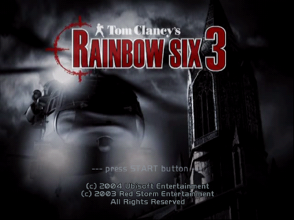 Tom Clancy's Rainbow Six 3 – PlayStation 2 (PS2) video game title screen, tactical shooter.