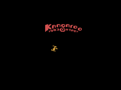 Kangaroo retro Atari 2600 video game featuring arcade platform gameplay, animal themed action, obstacle jumping challenges and classic Atari entertainment - title screen