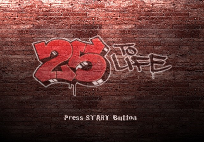 25 to Life PS2 third-person shooter video game title screen