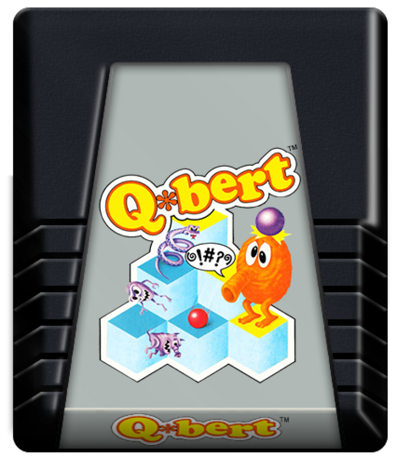 Q*bert cartridge art for Atari 2600 (2600) video game