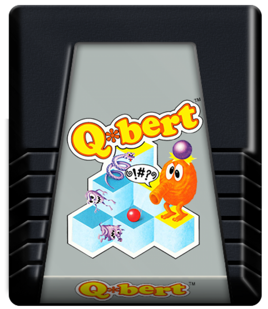 Q*bert cartridge art for Atari 2600 (2600) video game