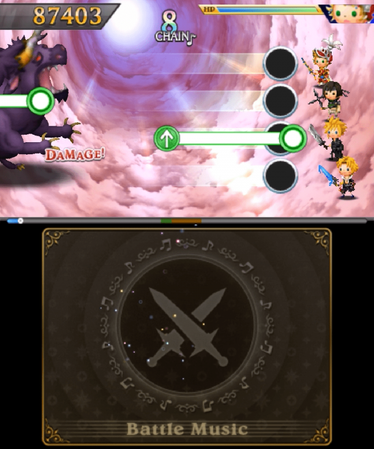 Theatrhythm Final Fantasy: Curtain Call gameplay for Nintendo 3DS (3DS) rhythm music video game