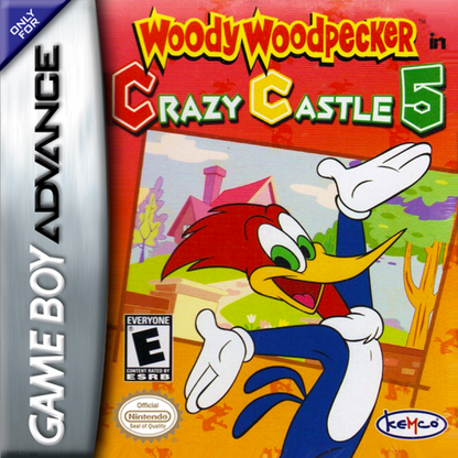 Game Boy Advance Woody Woodpecker Crazy Castle 5 puzzle platformer game cover art