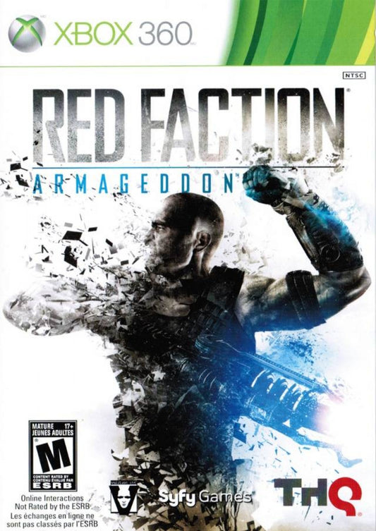 Retro Red Faction Armageddon Xbox 360 inspired design featuring sci fi third person shooter aesthetic vintage HD era Martian underground destruction geomod gameplay alien infestation explosive combat futuristic rebellion industrial ruins chaos nostalgic action game presentation cover art