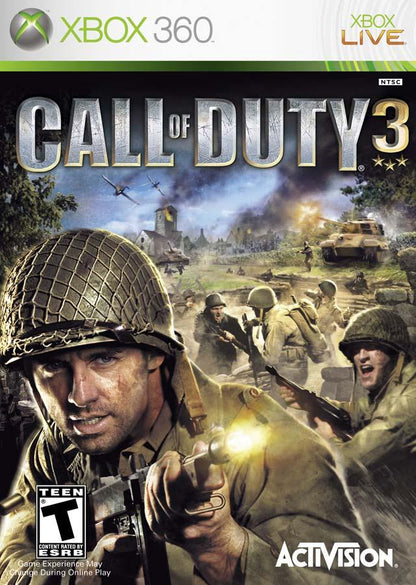 Call of Duty 3 cover art for Xbox 360 (X360) first-person shooter video game