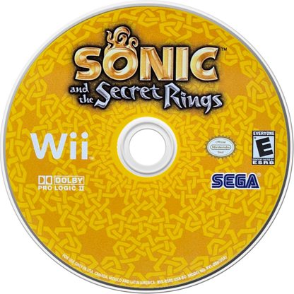 Sonic and the Secret Rings – Nintendo Wii (Wii) action-adventure fantasy platformer video game disc