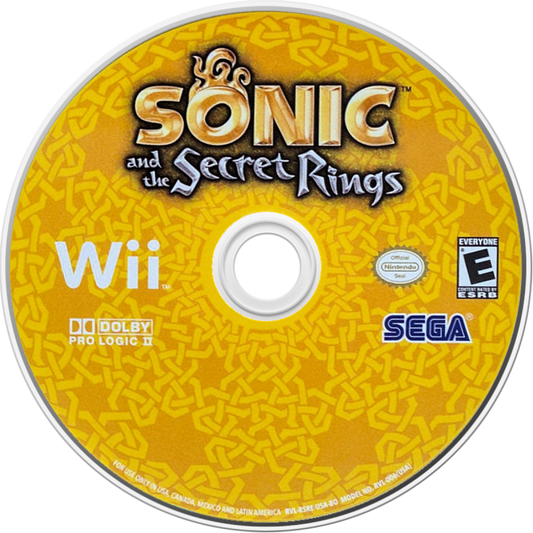 Sonic and the Secret Rings – Nintendo Wii (Wii) action-adventure fantasy platformer video game disc