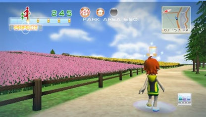Walk It Out gameplay for Nintendo Wii (Wii) featuring rhythm‑based walking gameplay across a vibrant virtual city, unlocking new areas, music tracks, and interactive environments as you step in time.
