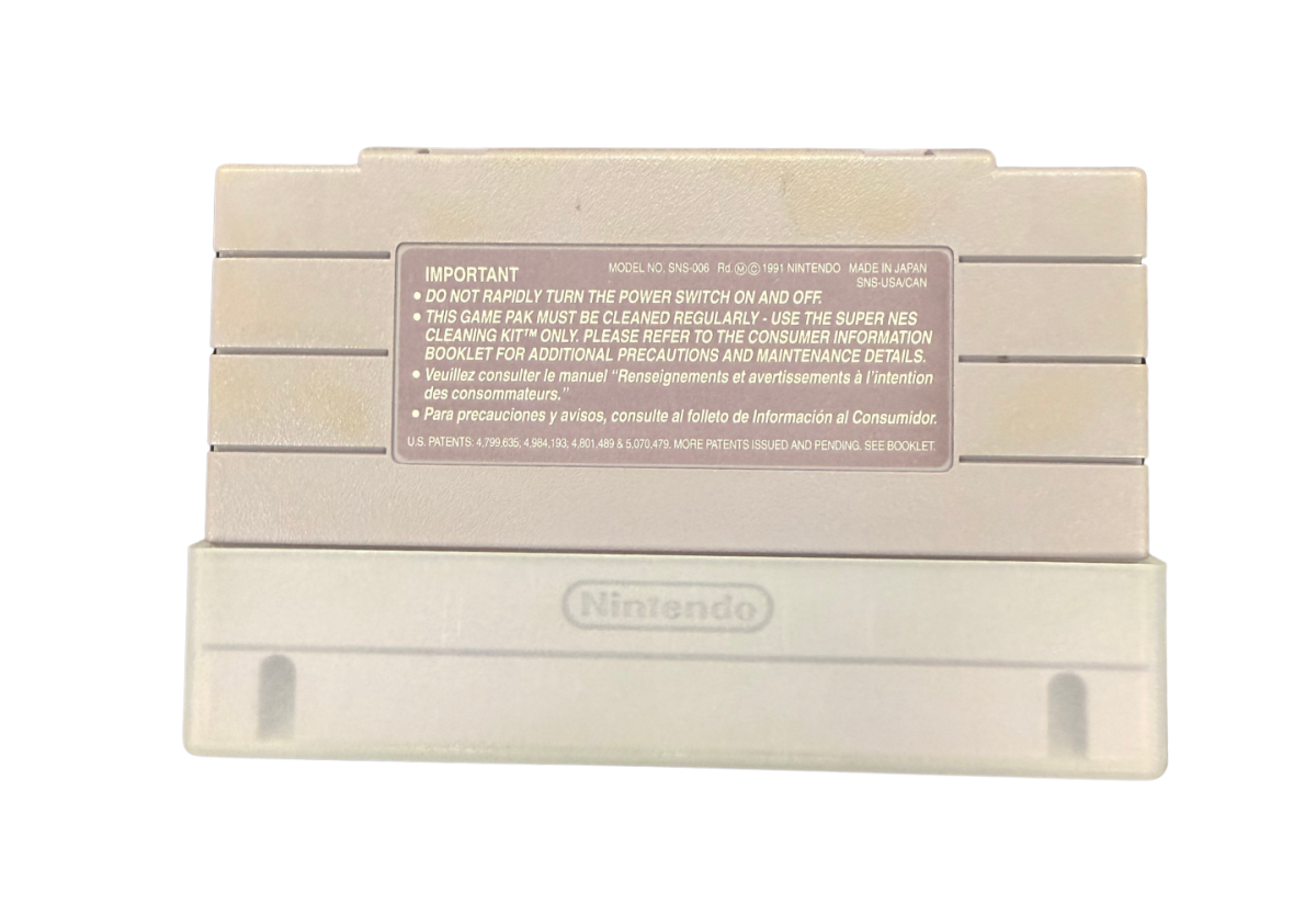 Super Valis IV Super Nintendo Entertainment System SNES retro video game action platformer featuring fantasy combat sword fighting challenging stages magical abilities enemy battles classic 16 bit graphics Super Nintendo gaming experience retro game collection appeal back of cartridge