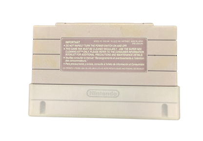 Super Valis IV Super Nintendo Entertainment System SNES retro video game action platformer featuring fantasy combat sword fighting challenging stages magical abilities enemy battles classic 16 bit graphics Super Nintendo gaming experience retro game collection appeal back of cartridge