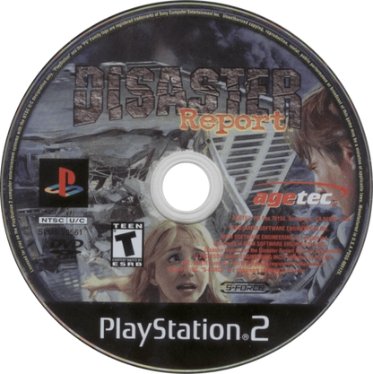 Disaster Report disc for PlayStation 2 (PS2) survival action-adventure video game