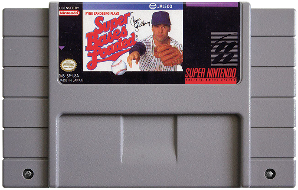 Super Bases Loaded cartridge for Super Nintendo Entertainment System (SNES) retro video game