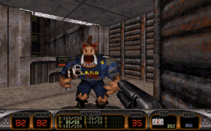 Duke Nukem 3D for Sega Saturn featuring classic retro first-person shooter action in a sci-fi setting gameplay