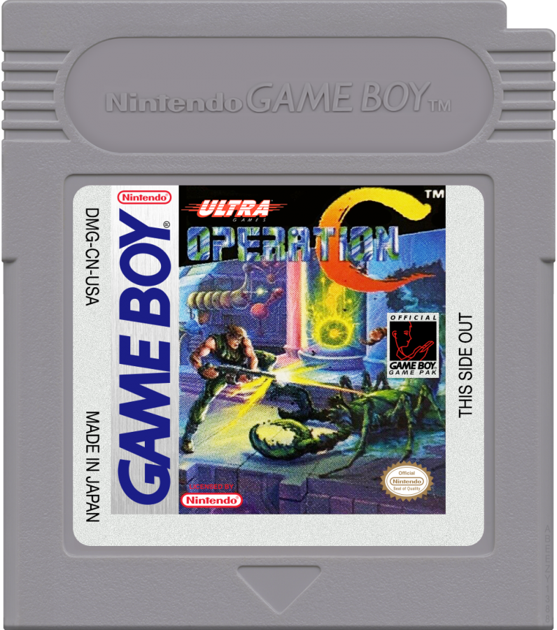 Operation C cartridge art for Game Boy (GB) video game