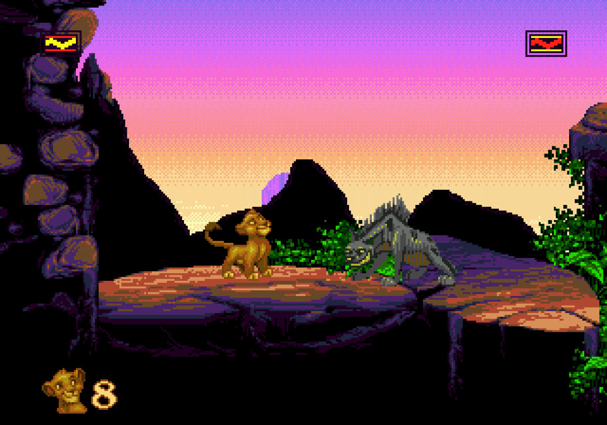 Disney’s The Lion King for Sega Genesis with classic side-scrolling platform adventure based on the animated film gameplay