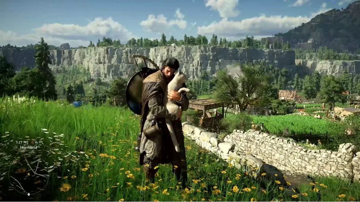 Crimson Desert PS5 inspired design featuring epic open world fantasy action adventure aesthetic vast medieval landscapes intense sword combat mythical creatures immersive exploration dynamic warfare cinematic next generation role playing experience presentation gameplay 