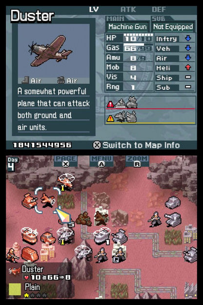 Advance Wars Days of Ruin Nintendo DS game featuring turn based strategy gameplay with grid based combat unit customization and tactical warfare in a post apocalyptic setting gameplay 