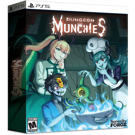 Dungeon Munchies Collector's Edition PlayStation 5 pixel art action RPG necro-chef Simmer hunting monsters cooking meals gaining abilities side-scrolling exploration meal combinations power-up system Collector's box