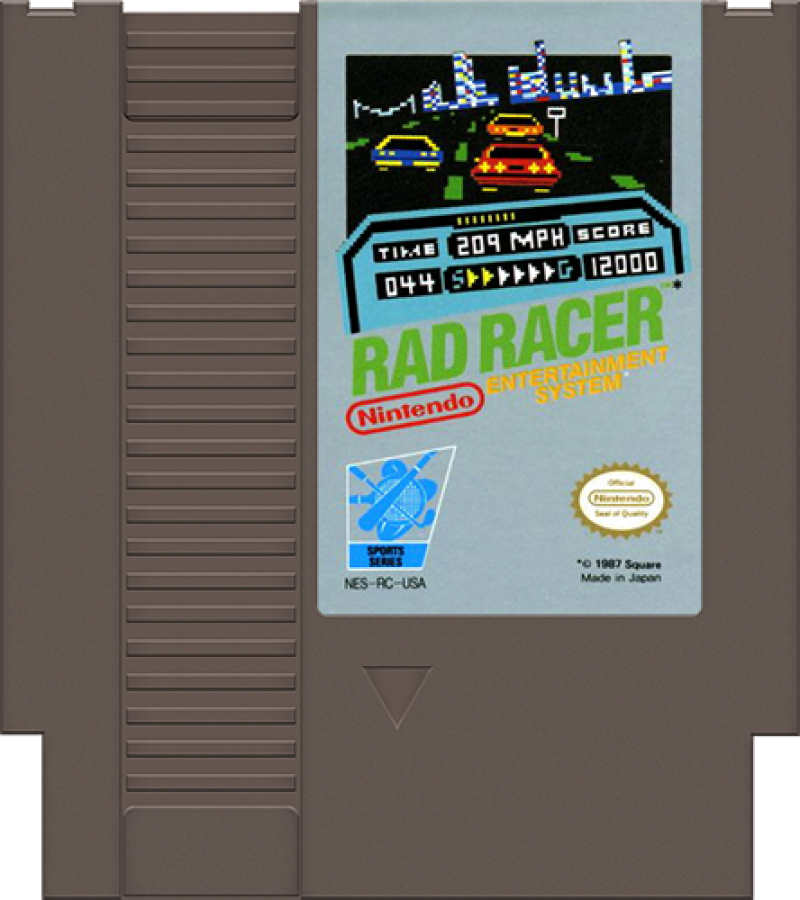 Rad Racer cartridge for Nintendo Entertainment System (NES) retro video game
