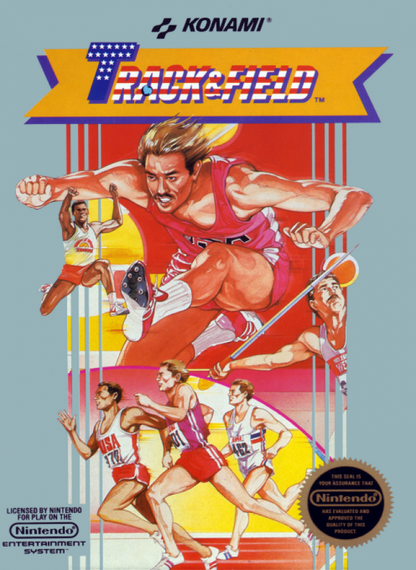 Track and Field cover art for Nintendo Entertainment System (NES) retro video game