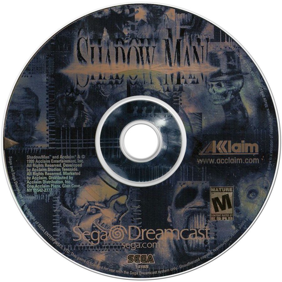 Shadow Man Sega Dreamcast retro video game action adventure disc