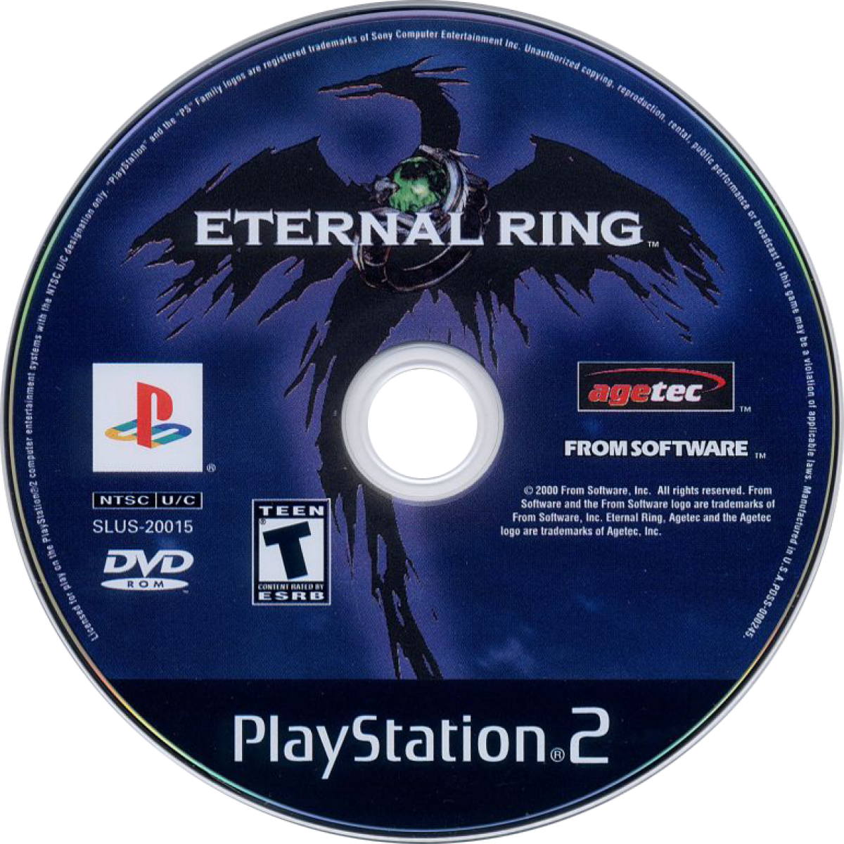 Eternal Ring PS2 Sony PlayStation 2 action RPG first person dungeon crawler fantasy magic ring system weapon crafting exploration combat FromSoftware early RPG title retro gaming PlayStation 2 software video game title disc