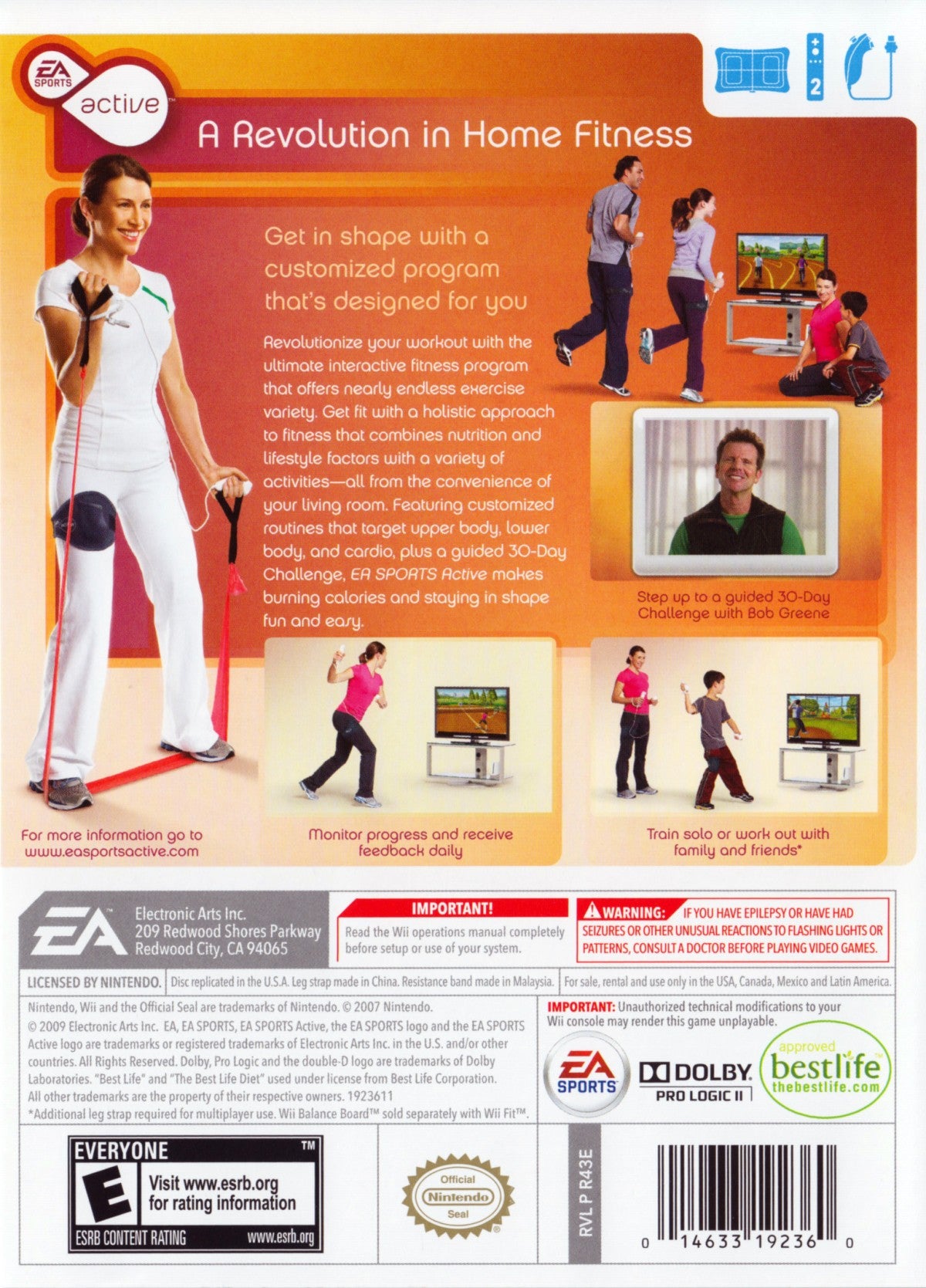 EA Sports Active: Personal Trainer back cover art for Nintendo Wii (Wii) video game