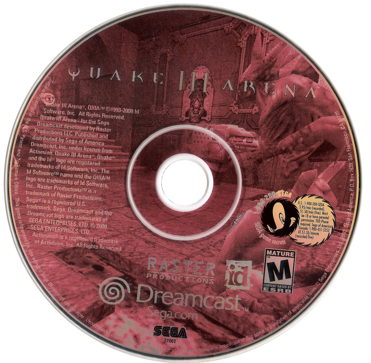 Quake III Arena Sega Dreamcast retro video game first person shooter disc (2000)