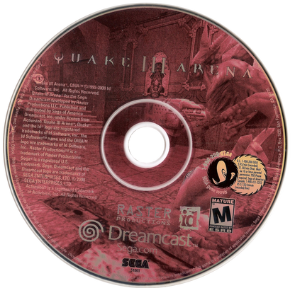 Quake III Arena Sega Dreamcast retro video game first person shooter disc (2000)