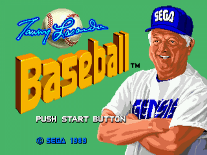 Tommy Lasorda Baseball title screen for Sega Genesis (GEN) video game