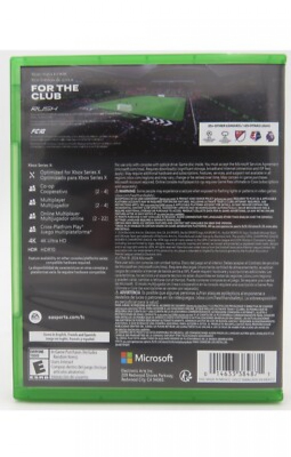EA Sports FC 25 Xbox Series X video game, soccer sports simulation, realistic gameplay, multiplayer modes, next-generation console title back cover