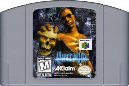 Shadow Man Nintendo 64 N64 video game, game only cartridge, dark action adventure, horror-themed gameplay, classic console title cartridge